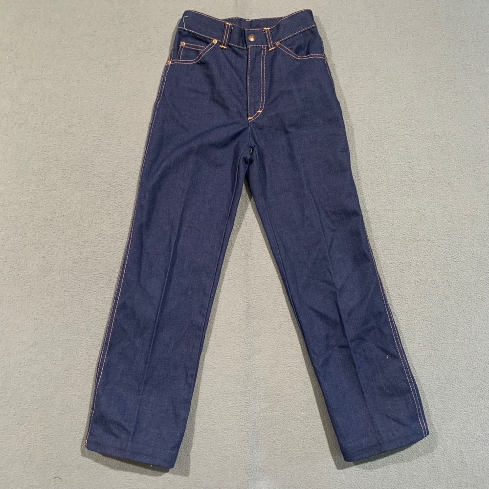 Sears Perma-Prest Jeans Girls 12 Vintage 70s High Rise Straight Leg Hemmed